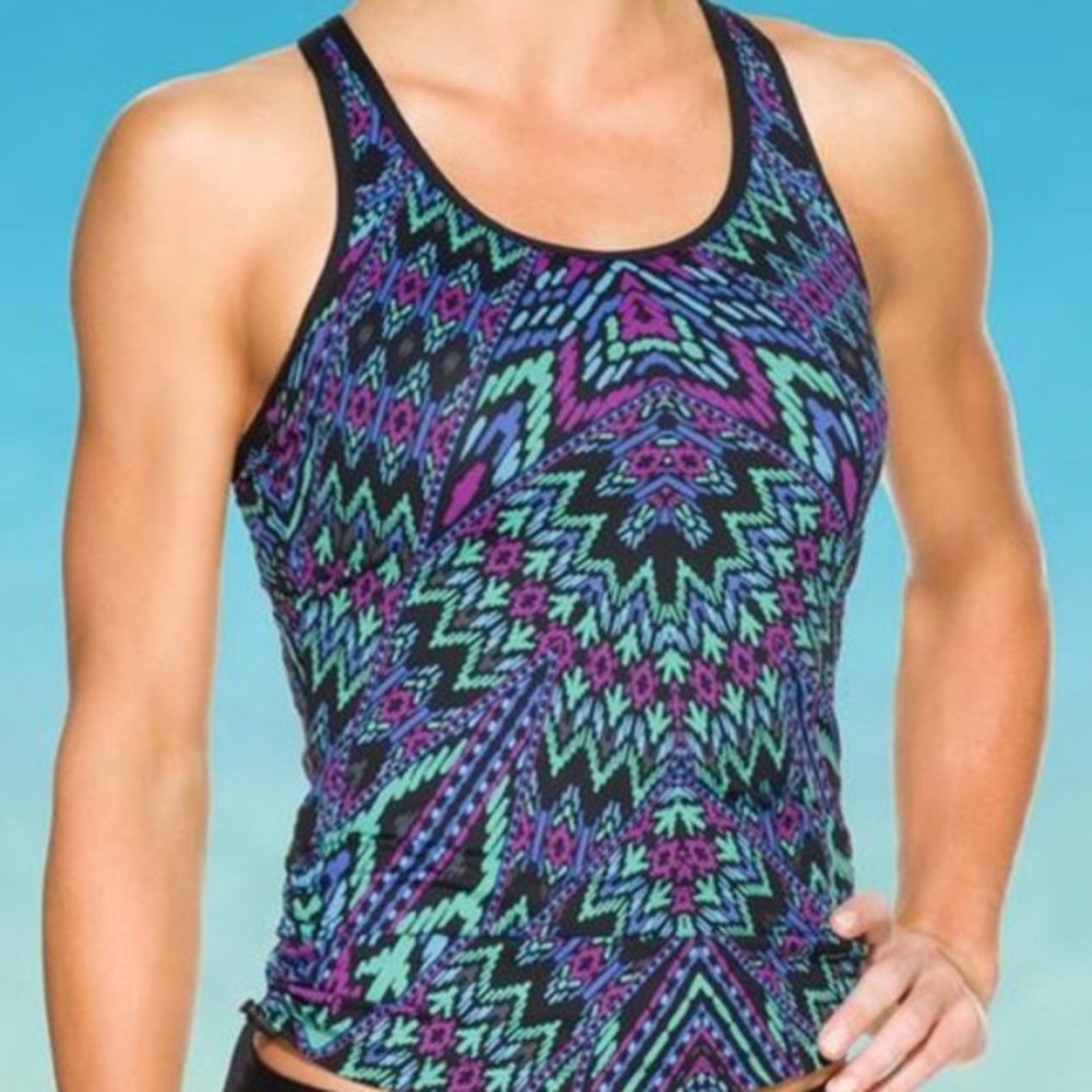 Athleta Multicolor Patterned Tankini Swim suit